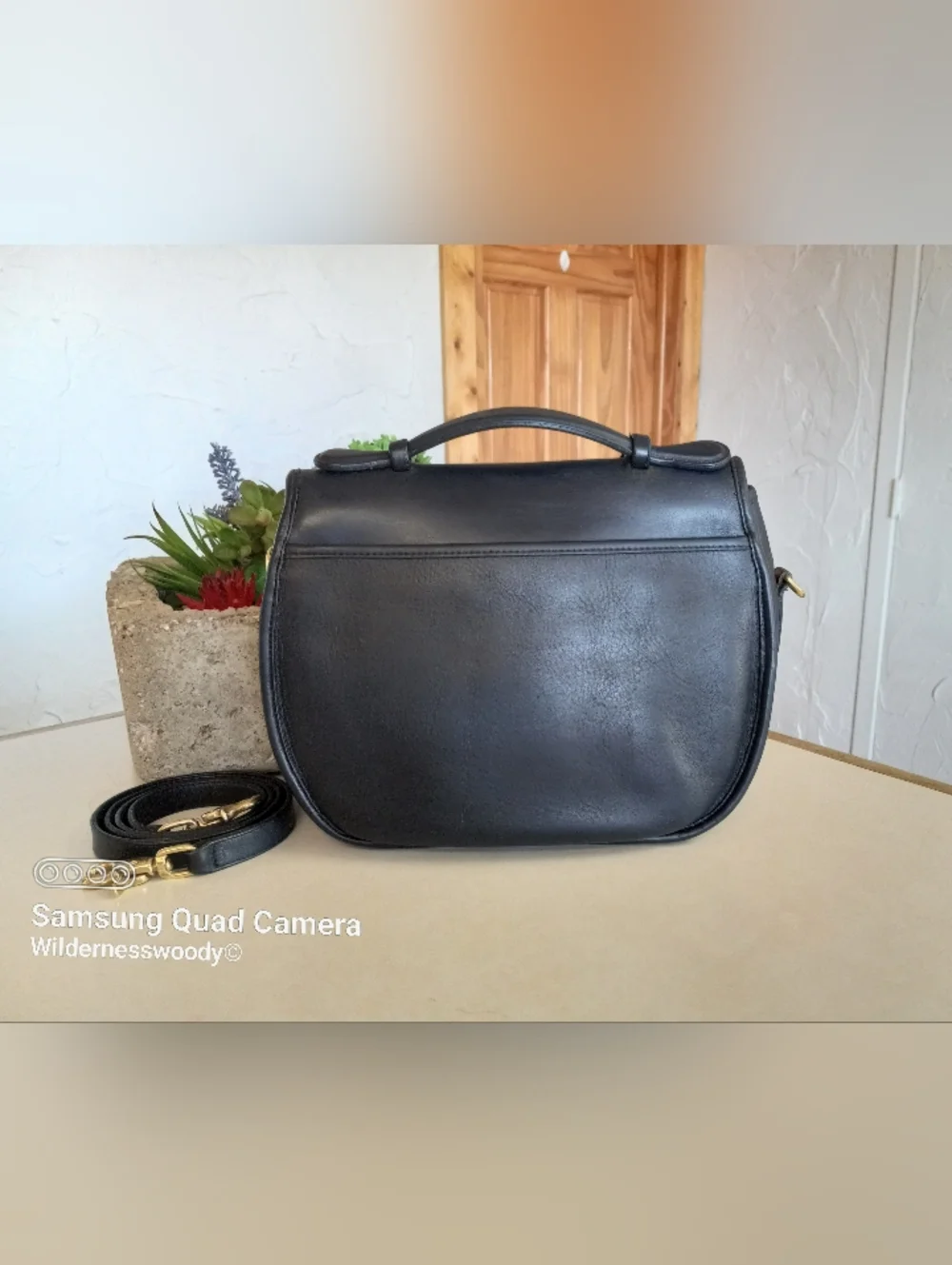 Coach Large Plaza bag/"The Bistro Bag" Navy Blue, Late 1980's-early 1990's - Picture 6 of 16